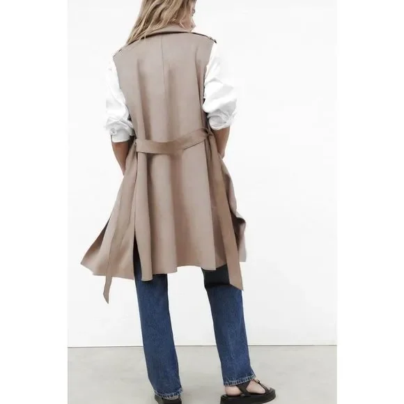 NWT - Zara Medium Faux Suede Vest Jacket- - Picture 11 of 16